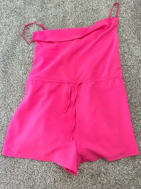 superdown Hot Pink One-Shoulder Romper